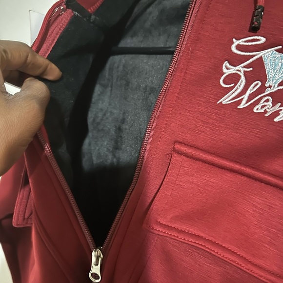 Winter warm wine crop top sweat suit custom - Picture 2 of 4